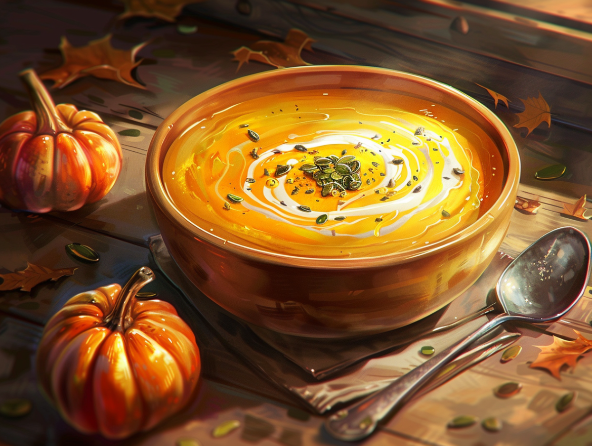 Крем супа от тиква с тиквени семки