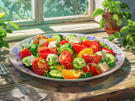 Шопска салата с домати и сирене