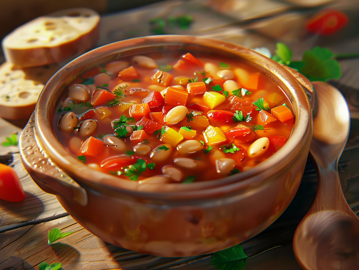 Богата бобена чорба с пушен пипер